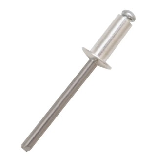 RS PRO Aluminium Dome Head Blind Rivet 4.8 mm Diameter, 8 mm Length, Plain Finish 206-5348