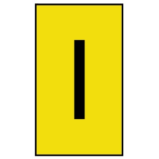 HellermannTyton Ovalgrip Slide-On Cable Marker, Pre-Printed "I", Yellow, fits 2.5 mm to 6 mm Cable, Polyvinyl 901-10460
