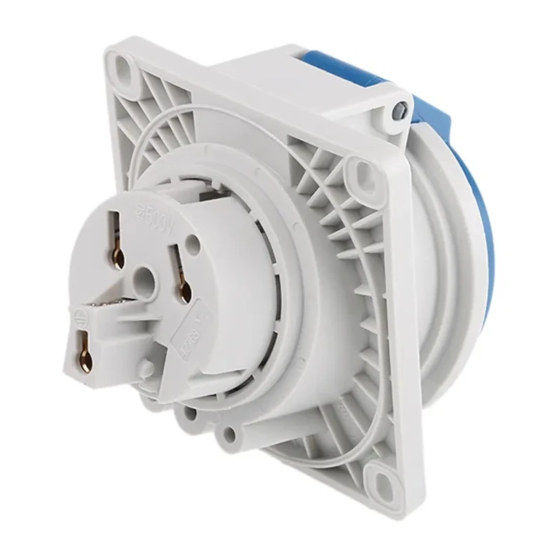 MENNEKES Industrial Power Connector Panel Mount Blue Polycarbonate 32A 230V 3 Pole IP44 7313 IP44