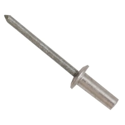 RS PRO Steel Blind Rivet Dome Head 3.2 mm Diameter 6 mm Length Plain Finish 206-5443