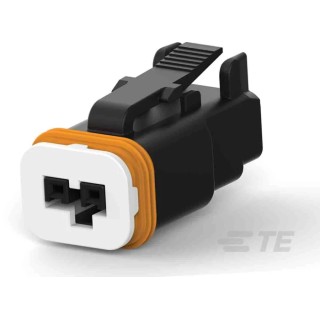TE Connectivity Fibreglass Reinforced Polybutylene Terephthalate Female 2 Way Housing for Female Terminals DT 2324808-3