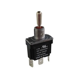 RS PRO Toggle Switch, PCB Mount, On-Off-On, SPDT, Solder Terminal, 12A Contact Current, 250 V AC, IP68 Rated 206-6980