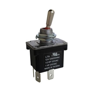 RS PRO Toggle Switch Panel Mount On-Off 1 CO 12A Contact Current 250V ac Brass Actuator 206-6979