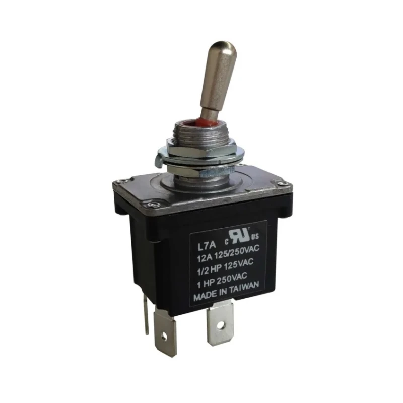 RS PRO Toggle Switch Panel Mount On-Off 1 CO 12A Contact Current 250V ac Brass Actuator 206-6979
