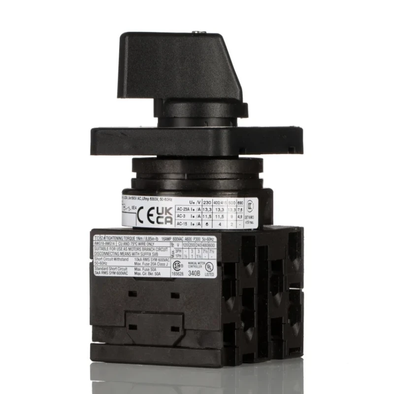 Eaton 2 Position 90 ° Rotary Actuator 20 A, Flush Mount, IP65, 690V AC, Model 048339 T0-3-8222/E