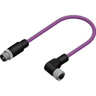 RS PRO Sensor Actuator Cable Female 5 Way Right Angle to Male 5 Way Straight PVC Jacket, 2 m 206-7642