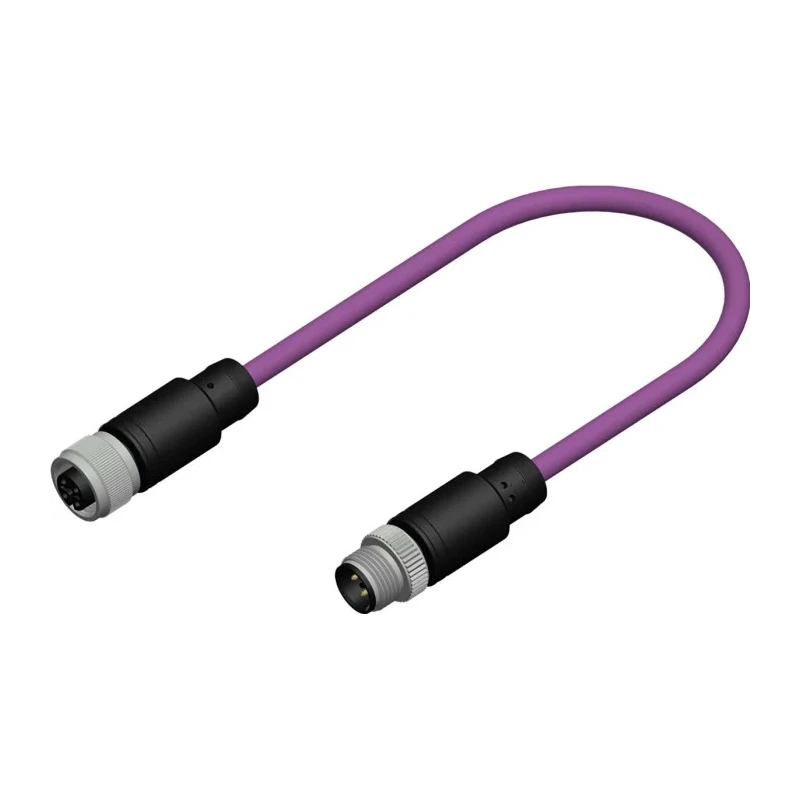 RS PRO Sensor Actuator Cable M12 Female 5 Way Straight to Male 5 Way Straight PVC Jacket Purple 5 m 60V 206-7653