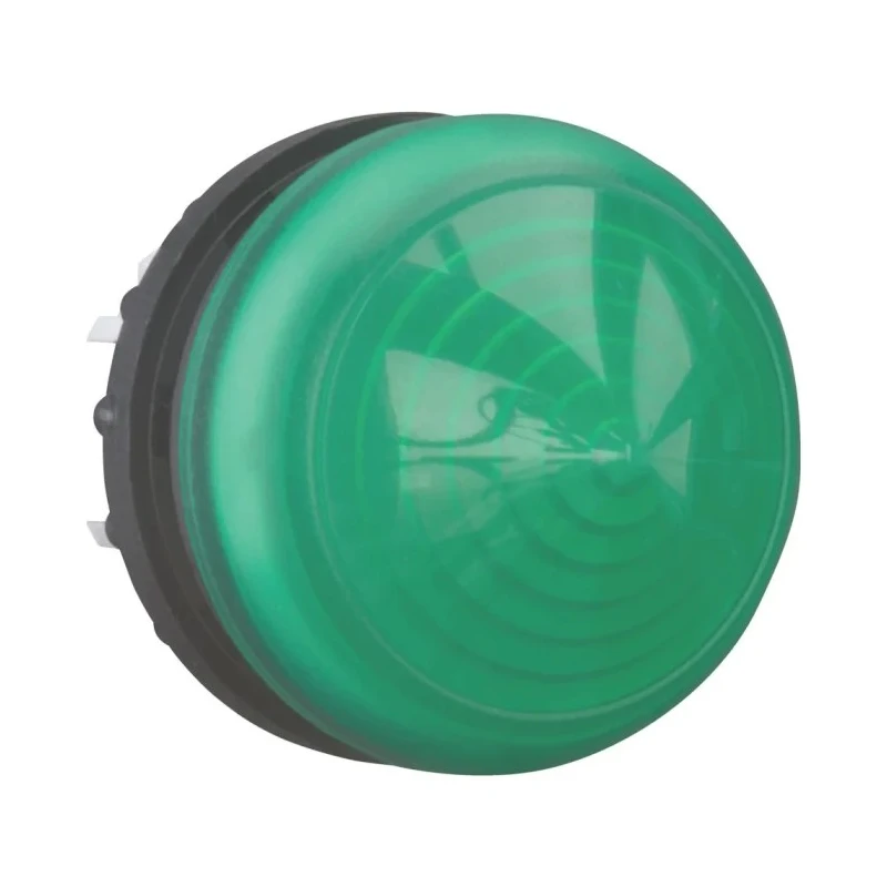 Eaton Green Pilot Light, 23 mm Cutout Diameter, Round Dome Shape, Plastic Bezel, IP67 & IP69K Panel Mount 216780 M22-LH-G