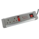 RS PRO 2 m 2 Socket Type G Surge Protected Power Strip Extension Lead 230V ac 13A 206-7500