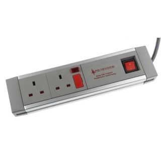 RS PRO 2 m 2 Socket Type G Surge Protected Power Strip Extension Lead 230V ac 13A 206-7500