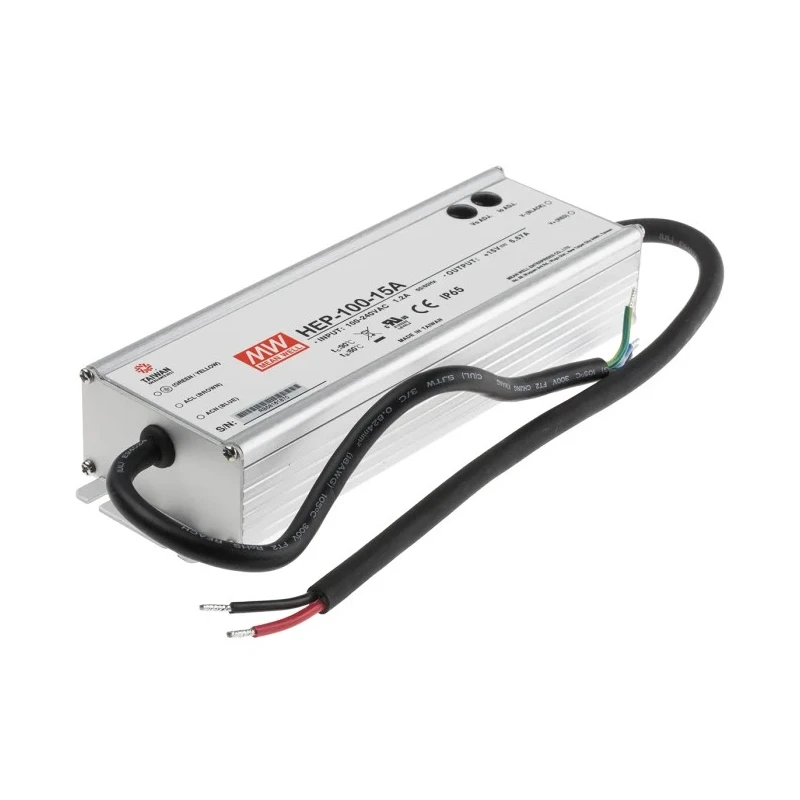 MEAN WELL Industrial Grade Switching Power Supply 15V DC 100W 6.67A Output Chassis Mount HEP-100-15A