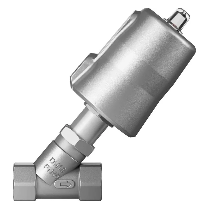 Festo Pneumatic Actuated Angle Seat Valve 40 bar 1/2 in Threaded NC Spring Return VZXF-L-M22C-M-B-G12-130-M1-V4V4T-50-40