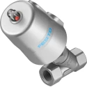 Festo Pneumatic Actuated Angle Seat Valve 40 bar 1/2 in Threaded NC Spring Return VZXF-L-M22C-M-B-G12-130-M1-V4V4T-50-40
