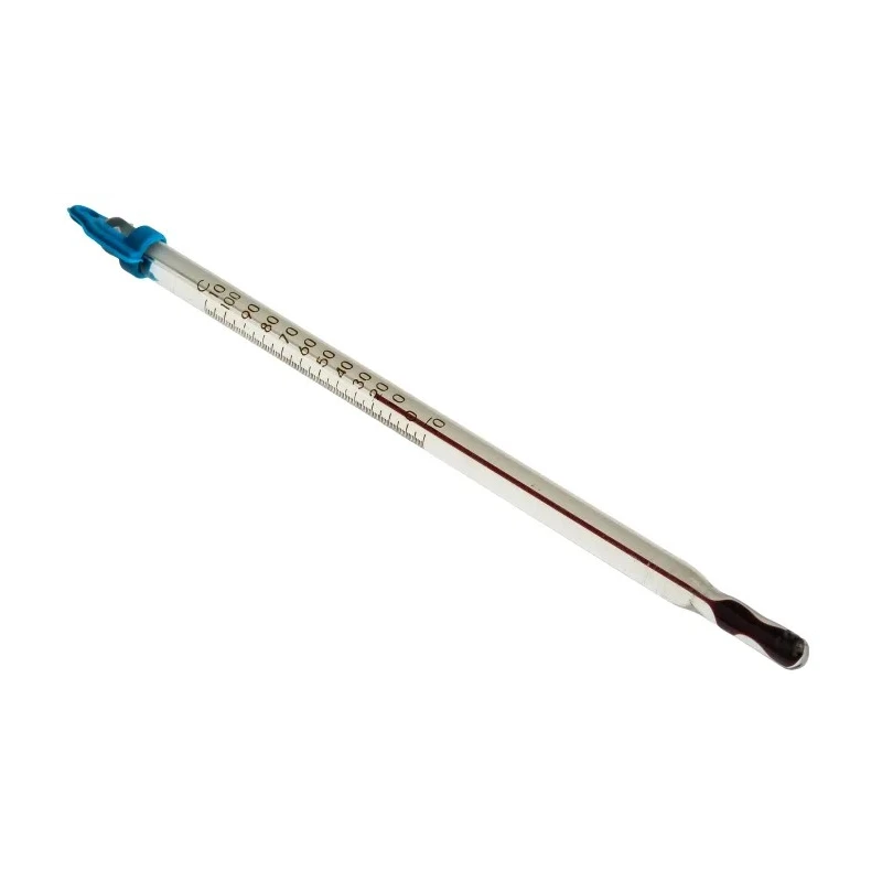 Brannan Immersion Glass Thermometer, 110 °C Max, Red Spirit Filled, ±1 Division Accuracy 44/430/0