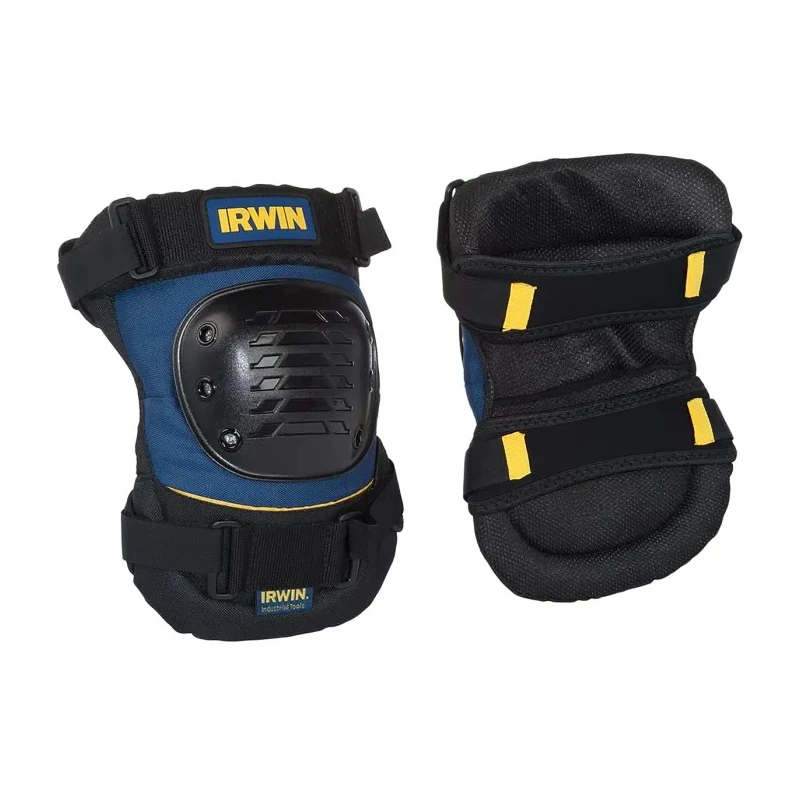 Irwin Black Blue ABS Plastic Adjustable Strap Impact Resistant Knee Pad 10503832
