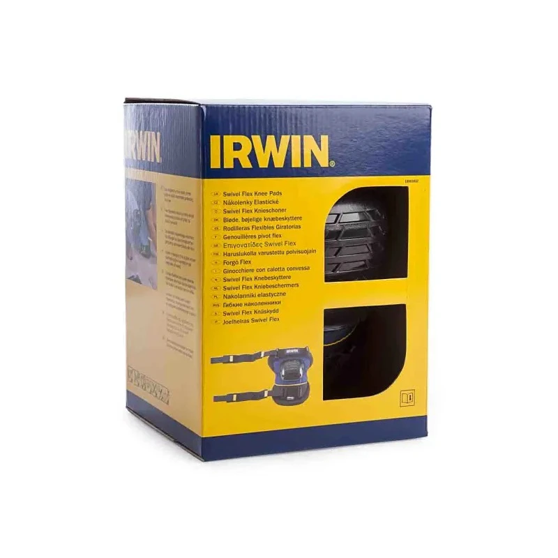 Irwin Black Blue ABS Plastic Adjustable Strap Impact Resistant Knee Pad 10503832