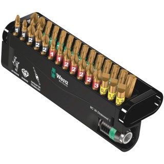 Wera Hex, Phillips, Pozidriv, Slotted, Torx Impact Screwdriver Bit Set 30 Pieces 05057431001