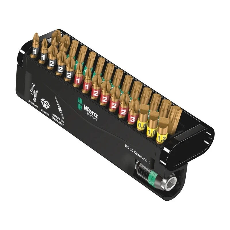 Wera Hex, Phillips, Pozidriv, Slotted, Torx Impact Screwdriver Bit Set 30 Pieces 05057431001
