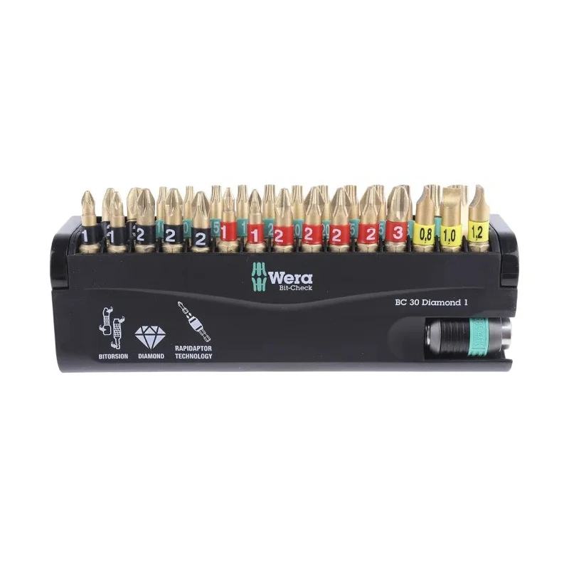 Wera Hex, Phillips, Pozidriv, Slotted, Torx Impact Screwdriver Bit Set 30 Pieces 05057431001