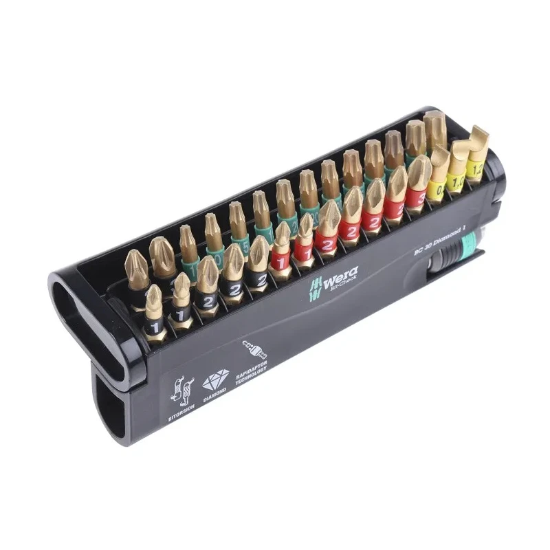 Wera Hex, Phillips, Pozidriv, Slotted, Torx Impact Screwdriver Bit Set 30 Pieces 05057431001