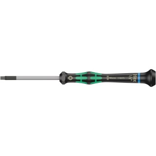 Wera Precision Screwdriver, 1/8 in Tip Size, 60 mm Blade Length, 157 mm Overall Length, Ergonomic Grip 05118075001