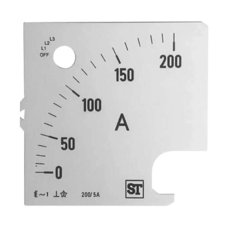 Sifam Tinsley Meter Scale Accessory for 96 x 96 Analogue Panel Ammeter SS94-00D1-0001 0/200A
