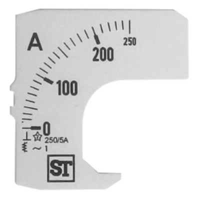 Sifam Tinsley Meter Scale for Use with 48 x 48 Analogue Panel Ammeter EQ44-00D1-0001 0/250A