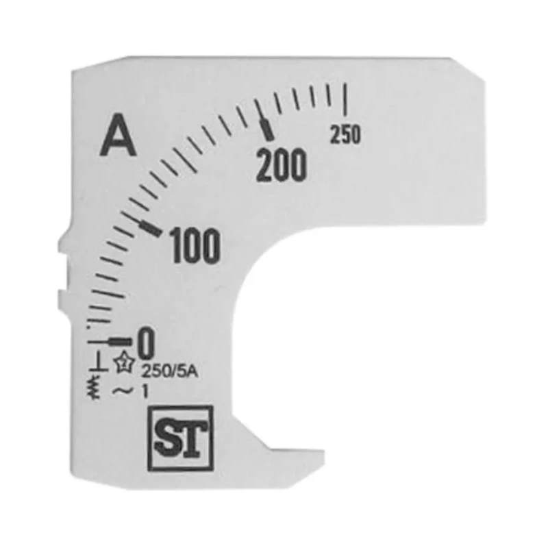 Sifam Tinsley Meter Scale for Use with 48 x 48 Analogue Panel Ammeter EQ44-00D1-0001 0/250A