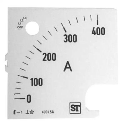 Sifam Tinsley Meter Scale Accessory for 96 x 96 Analogue Panel Ammeter SS94-00D1-0001 0/400A