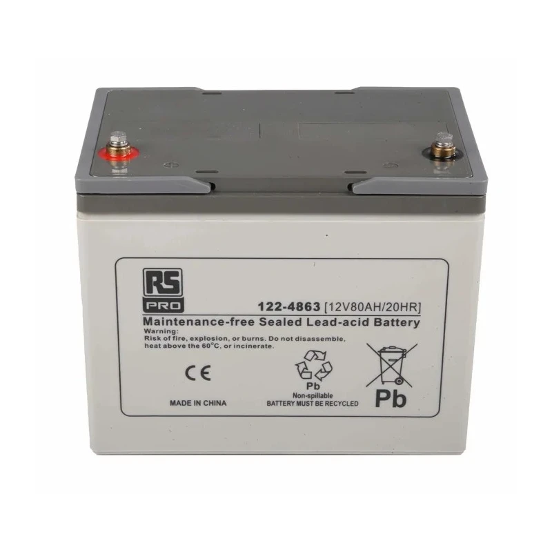 RS PRO 12 V T6 Sealed Lead Acid Battery 80 Ah AGM Construction 208mm x 260mm 122-4863