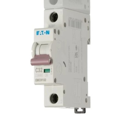 Eaton MEM Shield Miniature Circuit Breaker 1-Pole 32A Type C 240V AC 48V DC 10 kA Breaking Capacity EMCH132 EMCH132 EMCH132