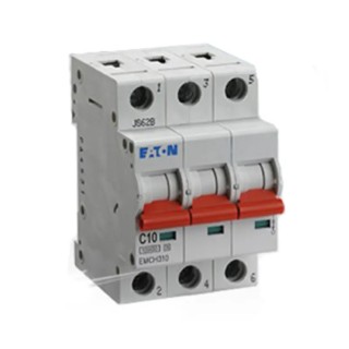Eaton MEM Shield 3-Pole 50A Type C Miniature Circuit Breaker 240V AC 48V DC 10 kA Breaking Capacity EMCH350 EMCH350