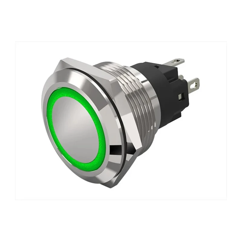EAO Illuminated Push Button Switch Panel Mount Momentary SPDT Green LED IP65 IP67 240V 24V 82-6153.1133