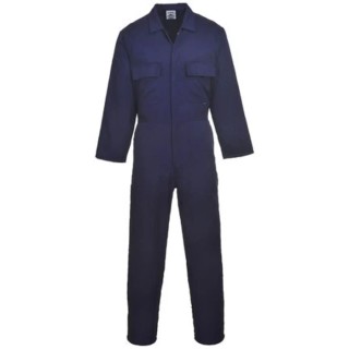 RS PRO Navy Reusable Overall, Coverall Type, Size L, Chest 42 to 44 inch, Polyester Cotton Material, Stud Closure 124-8235