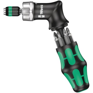 Wera Ratchet Screwdriver 1/4 in Hex Drive with Phillips, Pozidriv, and Torx Tips 05051030001