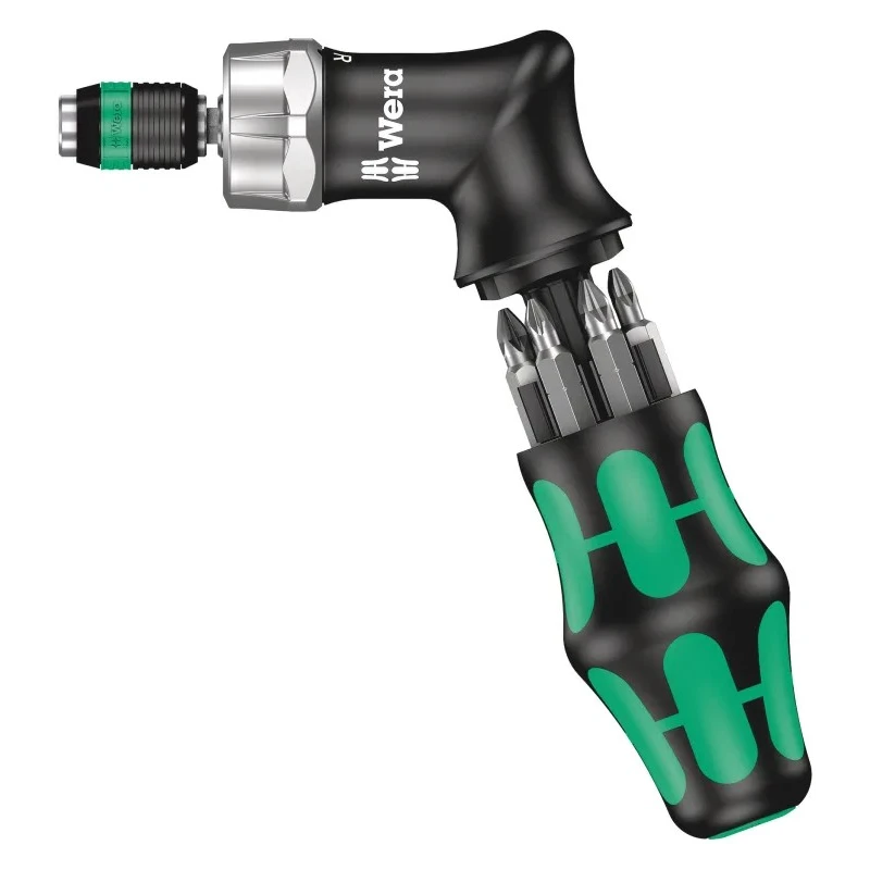 Wera Ratchet Screwdriver 1/4 in Hex Drive with Phillips, Pozidriv, and Torx Tips 05051030001