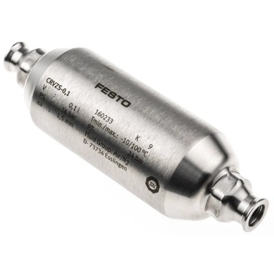 Festo Pneumatic Air Reservoir 0.1L, G 1/8 Port, High Alloy Stainless Steel, 16 bar Maximum Pressure CRVZS-0.1