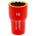 STAHLWILLE 3/8 in Drive 19 mm 12 Point Hex Chrome Plated Steel Socket VDE 1000V Approved 50mm Overall Length 2380019