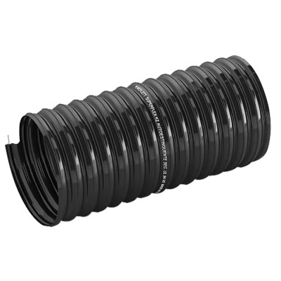 Contitech Black Thermoplastic Elastomer Reinforced Flexible Ducting, 10 m Length, 107 mm Outside Diameter 9130011000000