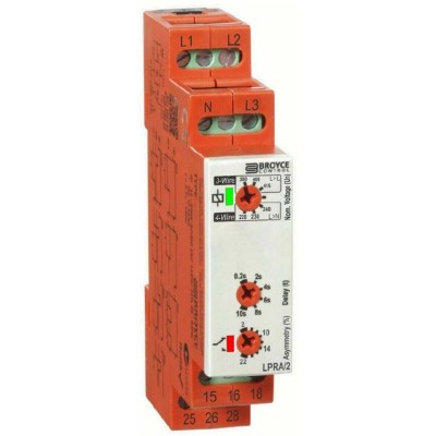 Broyce Control 3 Phase Monitoring Relay DPDT DIN Rail Mount 243-540 V AC LPRA/2 400V