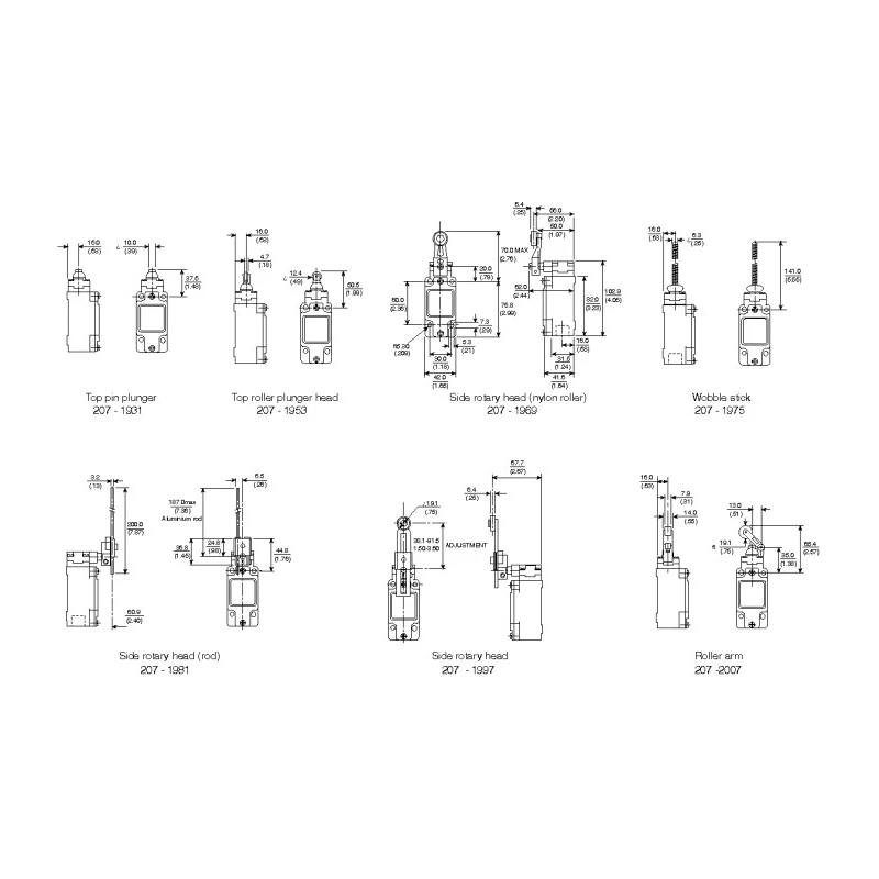 Honeywell Technologies GLB Series Rod Limit Switch 1 NO/1 NC Contact Configuration IP67 Die Cast Zinc Housing 600V AC 10A 