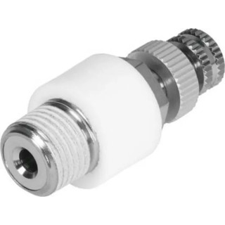 Festo Pneumatic Silencer & Exhaust Restrictor Function Flow Controller Nickel-Plated Brass Threaded Connection VFFK-C-K-R18-P