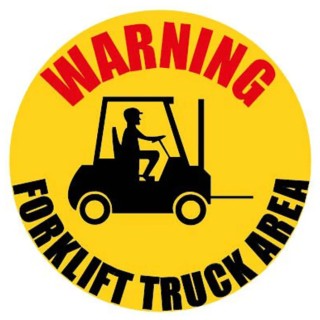 RS PRO Vinyl Hazard & Warning Label Forklift Truck English Vinyl Material Multi-Color 136-6407