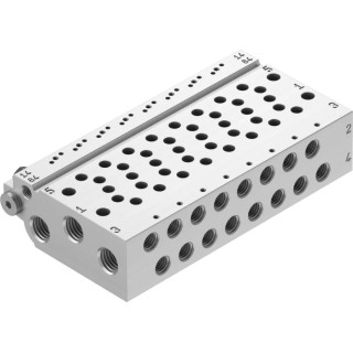 Festo VABM Series 8 Station G Manifold Base for Use with VUVG-B Series Sub-Base Valves Aluminium Alloy VABM-L1-10HW-G18-8-GR