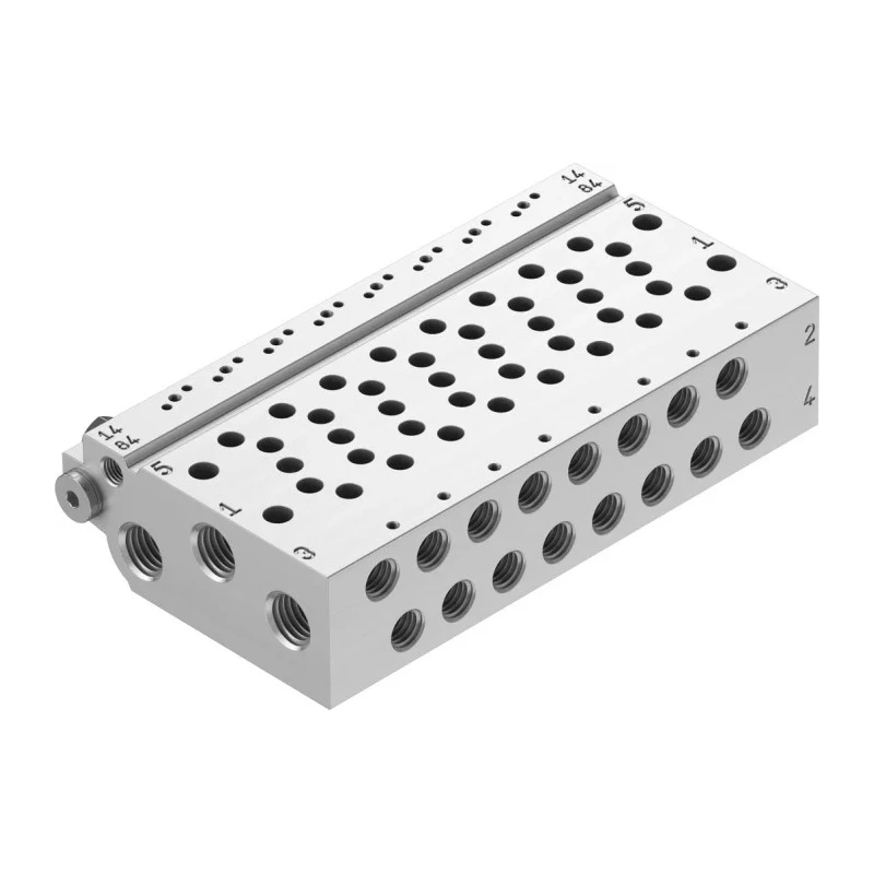 Festo VABM Series 8 Station G Manifold Base for Use with VUVG-B Series Sub-Base Valves Aluminium Alloy VABM-L1-10HW-G18-8-GR