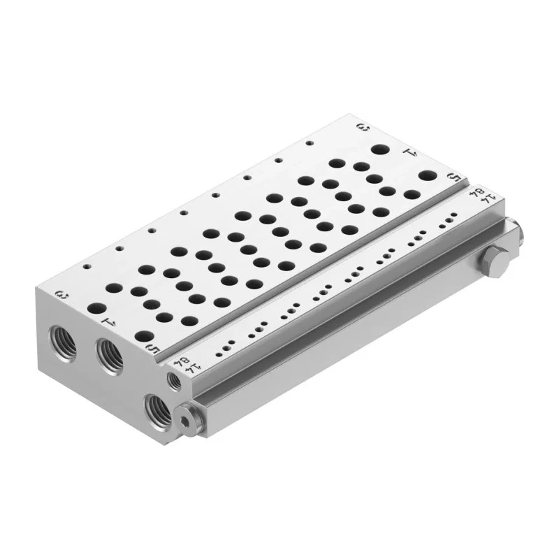 Festo VABM Series 8 Station G Manifold Base for Use with VUVG-B Series Sub-Base Valves Aluminium Alloy VABM-L1-10HW-G18-8-GR
