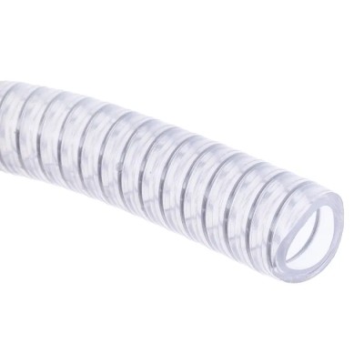 Contitech RS PRO Polyvinyl Chloride Reinforced Flexible Tubing, Clear, 19 mm ID, 26 mm OD, 10 m Length, 7.5 Bar 136-9497