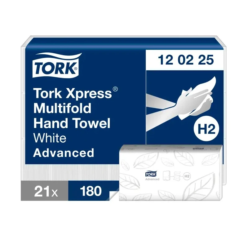 Tork Xpress Folded Paper Towel 2-Ply, 240 x 213 mm Unfolded, 80 x 213 mm Folded, 180 Sheets 120225