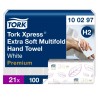 Tork Xpress Folded Paper Towel, White, 340 x 212 mm Unfolded, 85 x 212 mm Folded, 2 Ply, 100 Sheets 100297