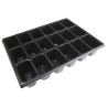 RS PRO Insert Tray for RS PRO ABS Stackable Tool Box, Black Polystyrene, 18 Compartments, Each 80mm x 50mm 136-8889